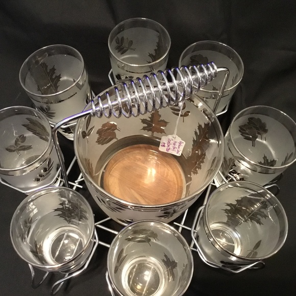 Autumn Leaf High Ball Glass Set with stand - Picture 2 of 2